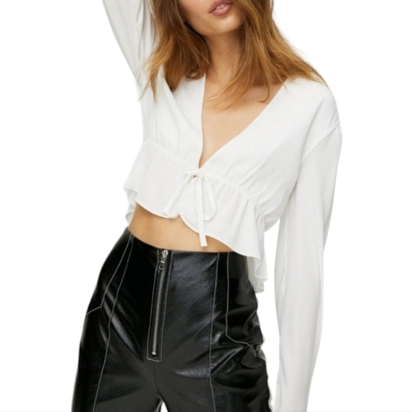 Aritzia Tops - Aritzia Sunday Best Front Tie Blouse Lilac Grey Women's XS